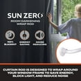 thumbnail image 5 of Sun Zero 5/8" Wrap Around Blackout Curtain Rod, 48-86”, Satin Silver, 5 of 11