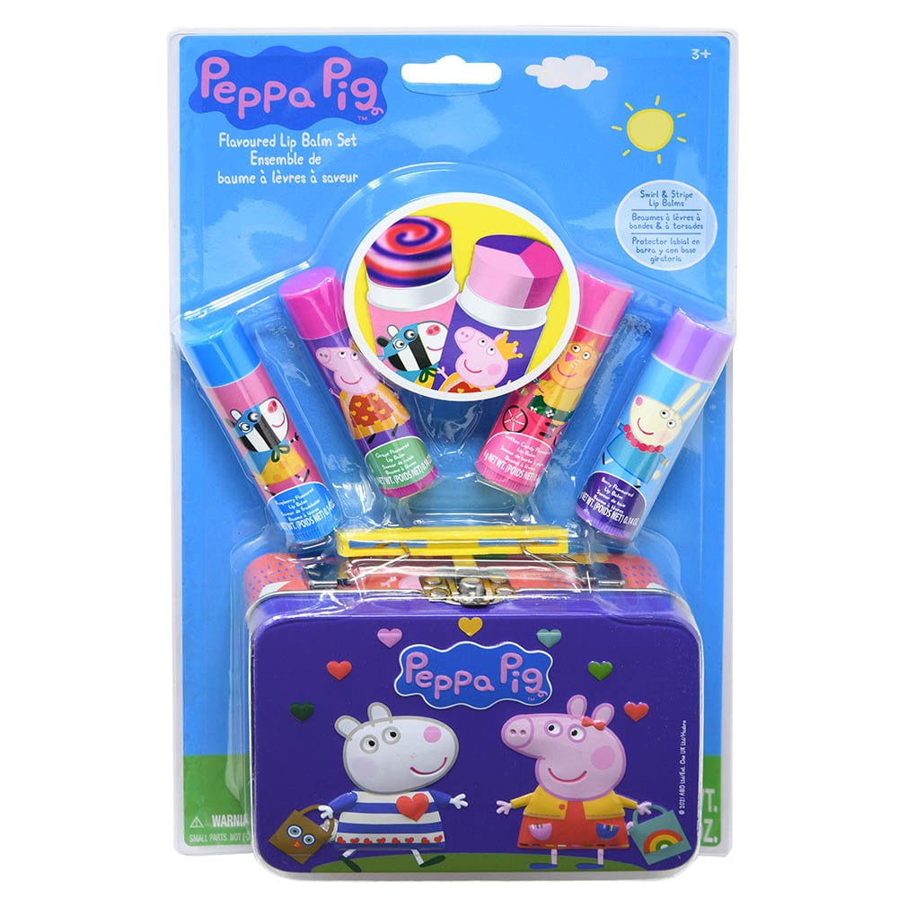 Peppa Pig 4pk Lip Balm with Tin on Card