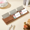 thumbnail image 5 of 1pc Wooden Business Card Display Holder Rectangle Camel 325x100x14.5mm Slot: 99x9.5mm Storage Boxes & Organizers, 5 of 6
