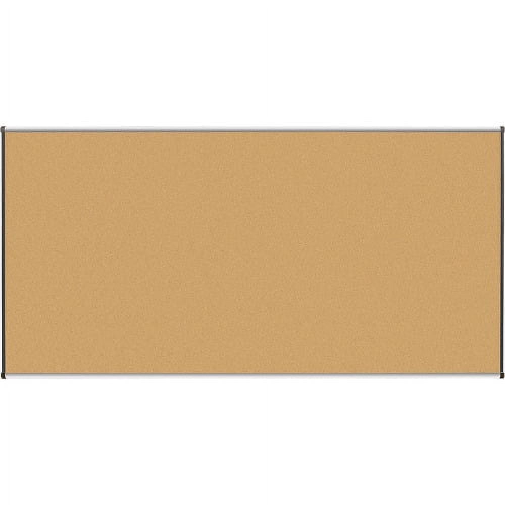 Lorell Satin-Finish Bulletin Board 96" Height x 48" Width - Natural Cork Surface - Durable, Self-healing - Silver Anodized Aluminum Frame - 1 Each