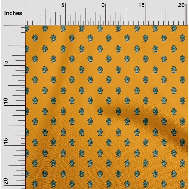 oneOone Cotton Poplin Fabric Floral Block Decor Fabric Printed BTY 56 Inch Wide