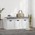 thumbnail image 2 of HOMCOM Shoe Storage Bench with 3 Removable Drawers and Padded Seat, White, 2 of 10