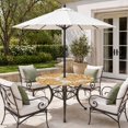 thumbnail image 2 of Round Outdoor Tablecloth with Umbrella Hole and Zipper, Orange Coral Coastal Tablecloth with Elastic Waterproof, Summer Beach Nautical Ocean Patio Table Covers for 31" - 35" Picnic Pool Tables, 2 of 9
