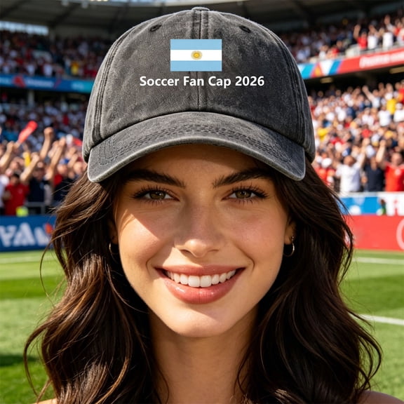 LIZUOJUN Soccer Baseball Cap Cotton Breathable Adjustable Baseball Hat Embroidered Printed Unisex European Style for Watching Games Outdoor Activities Fan Accessories,Black
