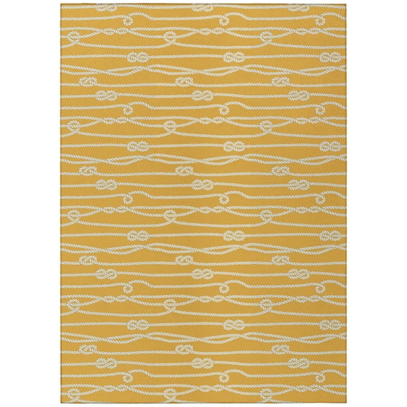 Addison Rugs Indoor/Outdoor Harpswell Ocean Rope Washable Rug 10' x 14' - Gilded