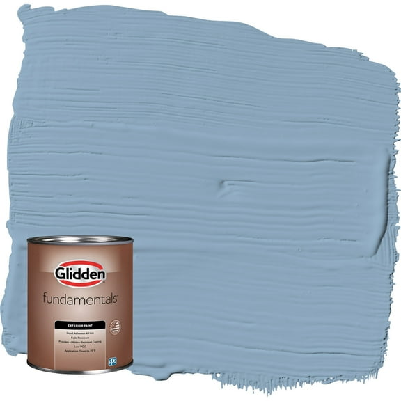 Glidden Fundamentals Kaleidoscope / Blue Semi-Gloss Exterior Paint, 1 Quart