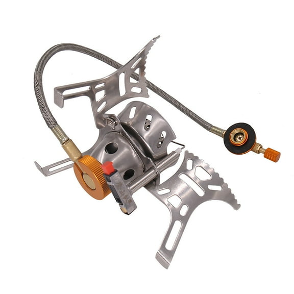 WHAMVOX Mini Burner Camp Gas Stove Portable Grill for Camping Wind Silver