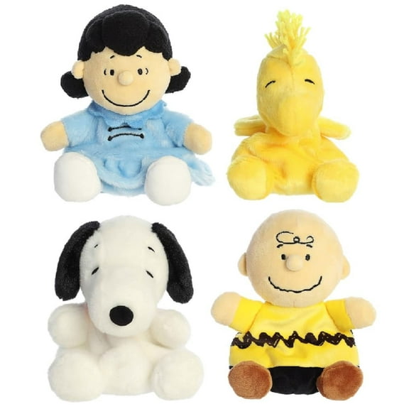 Aurora Peanuts Palm Pal Plush Bundle, Charlie Brown, Lucy, Woodstock and Snoopy