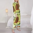 thumbnail image 4 of Kll Cute Avocado Doing Exercise Print Women'S Long Sleeve Pajamas With Pants Sleepwear Loungewear 2 Set-Small, 4 of 9