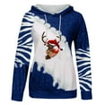 thumbnail image 4 of Chandails à Capuche de Noël pour Femmes en Liquidation, Imprimé Mode, Col Rond, Hauts à Enfiler, Manches Longues, Blouse à Capuche, Chandail, 4 of 5