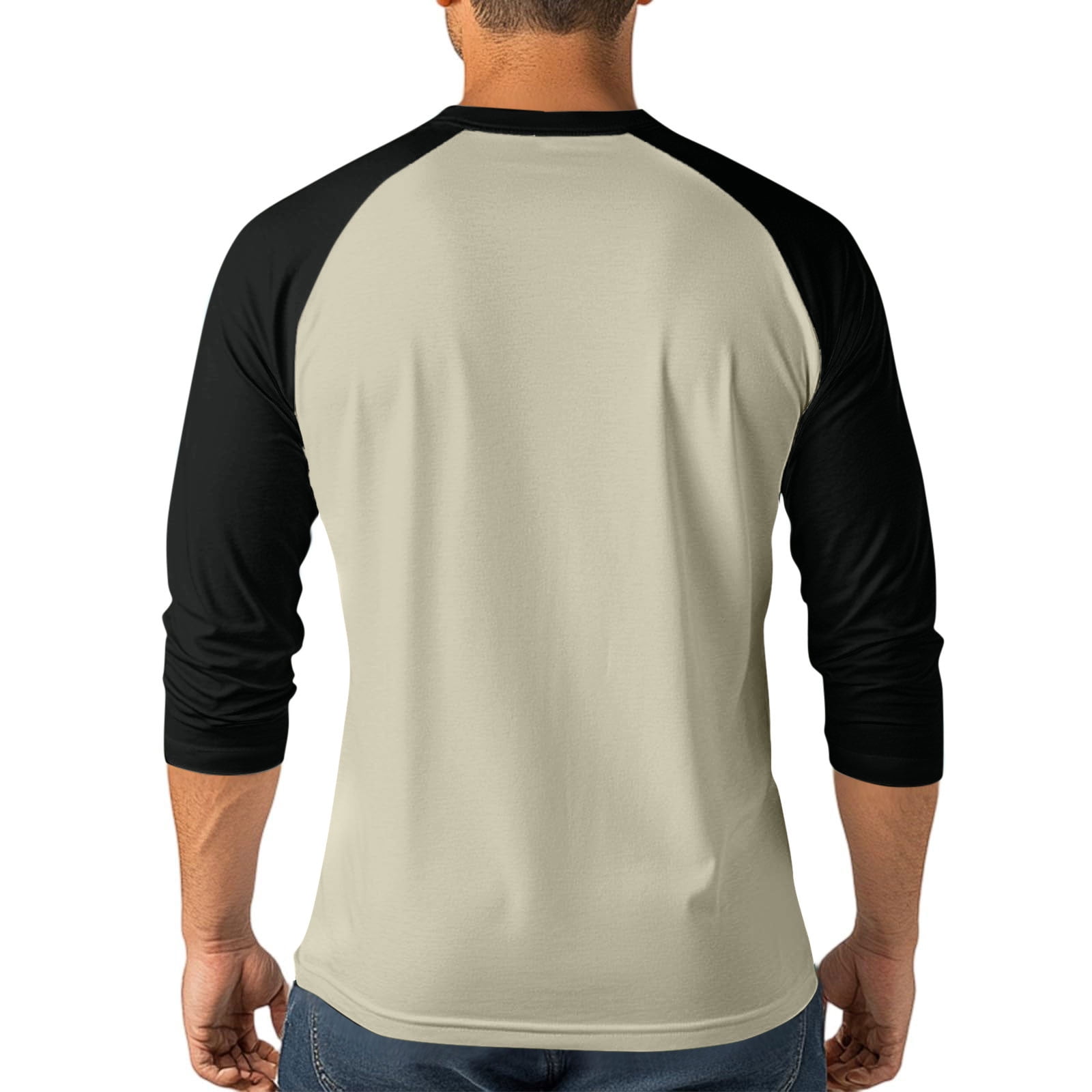 AnuYalue Mens Big and Tall Henley Shirts Lightweight 3/4 Sleeve Baseball T-Shirt Fashion Color Block Tee Fall Winter Athletic Tops