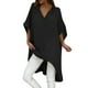 thumbnail image 1 of Gibobby Playera TéRmica Ligera Tops sueltos sólidos blusa de manga casual mujer cuello en V blusa corta de mujer（Negro， S), 1 of 5