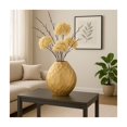thumbnail image 3 of Ceramic Vase for Living Room Decor - Decorative Flower Vase for Home Decor, Bedroom Accent, or Office Display - Decorative Room Vase, Table Styling, House Bookshelf Decor - 14", Gold, 3 of 11