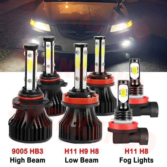 H11 9005 High&Low Beam for Acura Rdx 2013 2014 2015 LED Headlights Fog Lights 6pcs