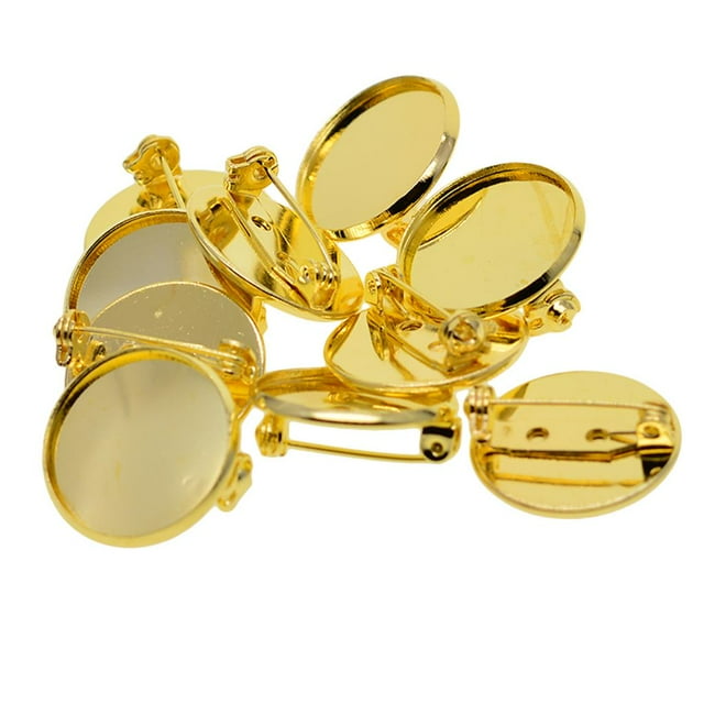 Assorted 0mm Essential Brass Brooch Button Lapel Pin Breastpin Components Badge Button Pins 10 Pieces Golden
