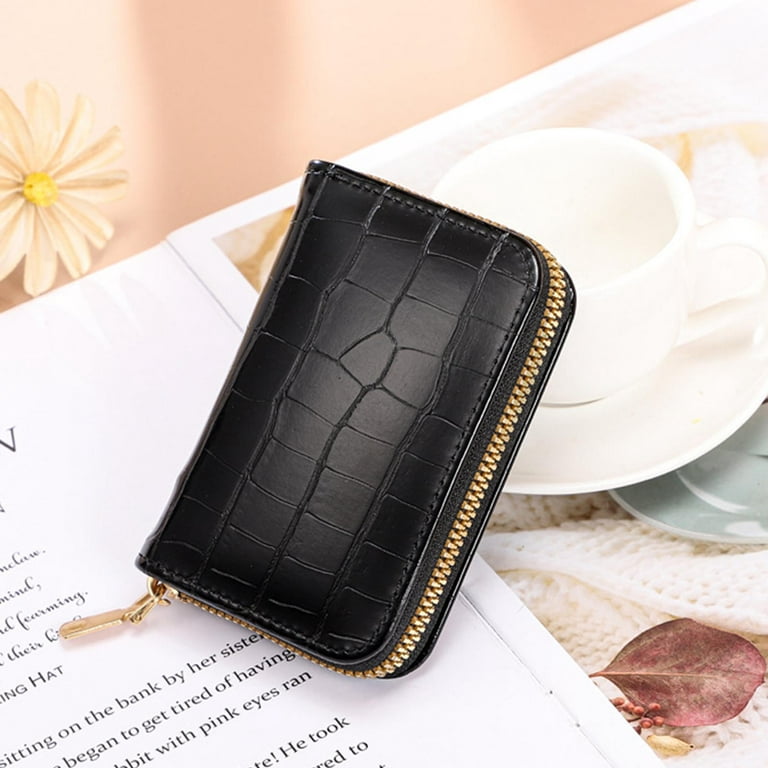  Creditdebit Card Holder 11 Slot Pu Leather Small Zipper Wallet  For