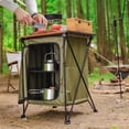 thumbnail image 4 of twisto Foldable Camping Cabinet Multi-Functional Folding Camping Storage Cabinet Large Capacity Foldable Camp Table with Storage for Picnickers, Backyard, 4 of 10