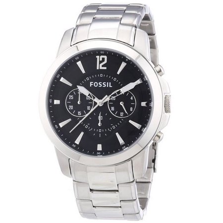 Fossil Men's FS4532 Stainless Steel Bracelet Black Analog Dial Chronograph Watch