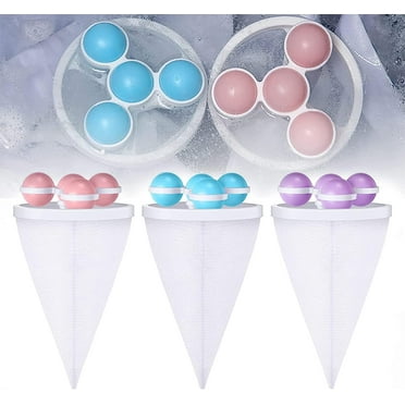 3Pcs Lint Catcher for Laundry, Washing Machine Floating Lint Mesh Bag, Reusable Hair Filter Washer Lint Trap Net Pouch, Washing Machine Essential Tools