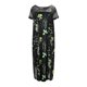 thumbnail image 4 of Vestidos estampados florales de manga corta con empalme de malla de cuello redondo informal de verano para mujer Fridja bnh3460, 4 of 9