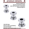 thumbnail image 4 of Screw Fit Ear Gauges Kit Surgical Steel Tunnel Expander Earrings Earlobe Plugs Stretching Body Piercing Jewelry Set for Women Men 14G-00G 8 Pairs, 4 of 7