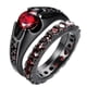 thumbnail image 5 of Anillo de dragón celta de boda de tungsteno negro a la moda con circonita verde/roja, anillo de pareja de fibra de carbono de acero inoxidable Punk para hombres, 5 of 5