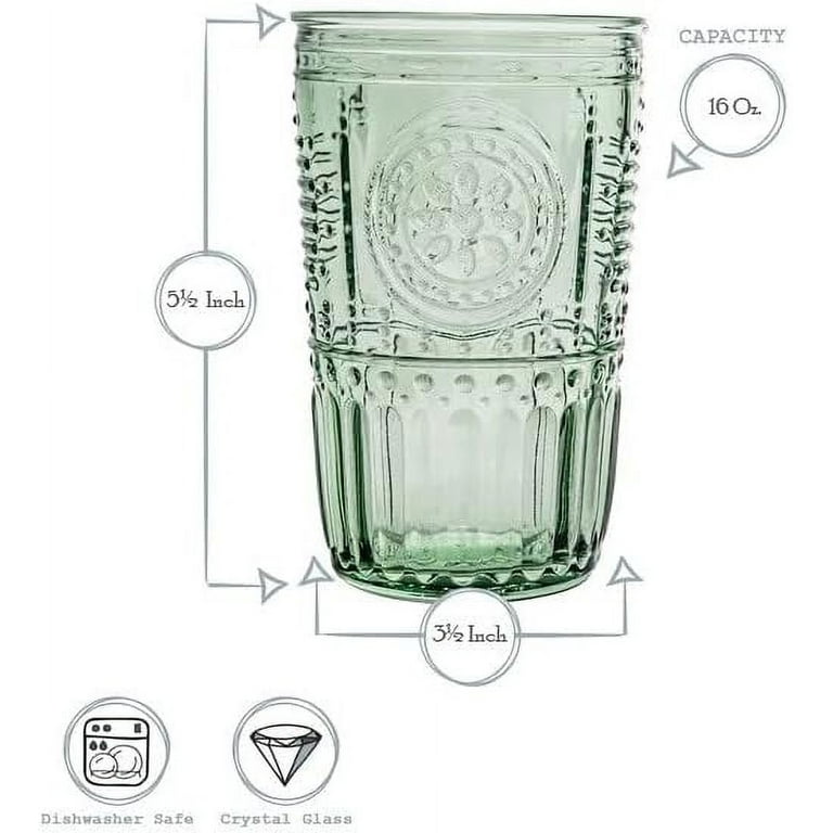 Bormioli Rocco 335945GRS021524 Romantic Stemware Glass, Set of 4, 10.75 oz, Pastel Green