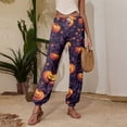 thumbnail image 6 of Women's Pajama Pants Soft Pj Pants Lounge Pajama Bottoms Cartoon Pumpkin Ghost Sleepwear Wide Leg Pants Puls Size Dance Bottoms, 6 of 6