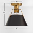 thumbnail image 4 of SAFAVIEH Mazelle 12 in. Industrial Brass Iron Mount Light with Black Iron Shade, 4 of 13