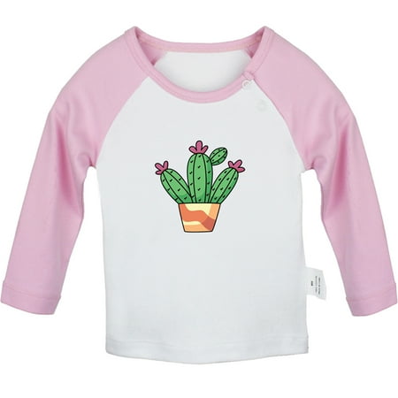 

Nature Cactus Pattern T shirt For Baby Newborn Babies T-shirts Infant Tops 0-24M Kids Graphic Tees Clothing (Long Pink Raglan T-shirt 0-6 Months)