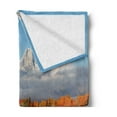 thumbnail image 2 of Landscape Soft Flannel Fleece Throw Blanket, Autumn Beauty in Grand Teton Oxbow Bend Nature National Parks Wyoming Scenery, Cozy Plush for Indoor and Outdoor Use, 50" x 60", Multicolor, by Ambesonne, 2 of 5