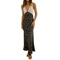 thumbnail image 3 of Coduop Women Deep V Neck Dress Floral Sleeveless Backless Cocktail Party Bodycon Long Dress, 3 of 9