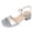 1Silver, variant on Heels for Women Square Open Toe Elegant Dressy Chunky Heeled Sandals Ankle Strap Dress Shoes Casual Summer Pumps Silver Size 7