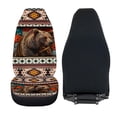 thumbnail image 5 of Binienty Ethnic Tribal Brown Bear Automotive Seat Covers & Accessories 2 Pack Front High Back Bucket Seat Covers for Cars SUV Truck Van Car Interior Decor, 5 of 6