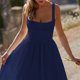 thumbnail image 3 of Mini vestido con tirantes para mujer, sin espalda, con tirantes finos, sin mangas, para vacaciones FLhrweasw Nuevo, 3 of 9