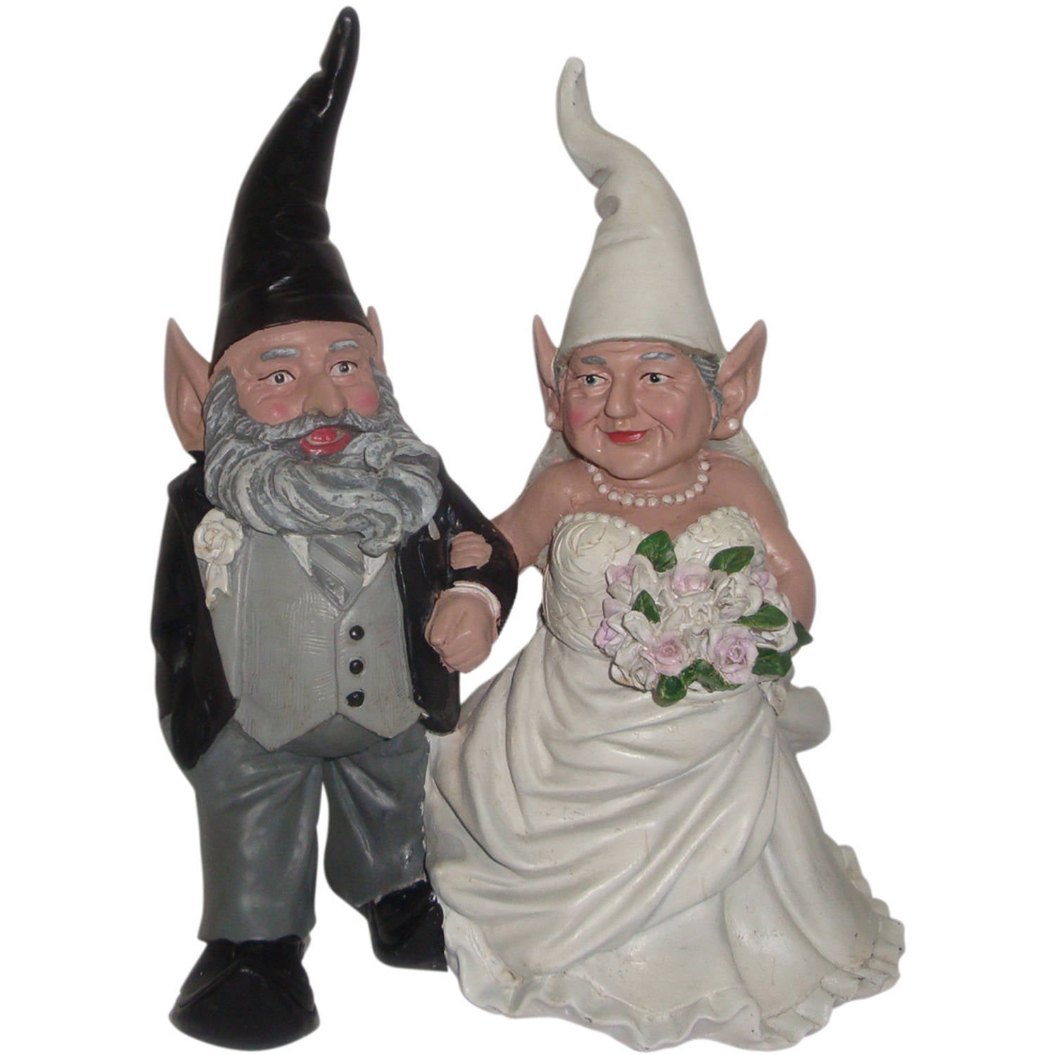 Homestyles Nowaday Gnomes "Bride and Groom the Gnomes" Garden Gnome Man and Wife... by GSIHomeStyles