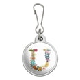 thumbnail image 1 of Letter U Floral Monogram Initial Jacket Handbag Purse Luggage Backpack Zipper Pull Charm, 1 of 5