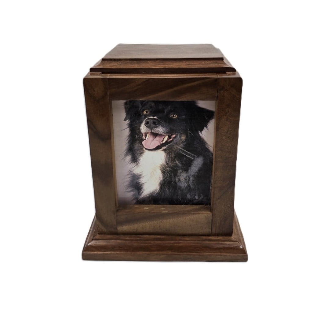 Photo Frame Cremation Urn Box: Wooden Memorial Keepsake for Pet or Loved One