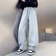 thumbnail image 7 of THJRPQJFD Girls Wide Leg Sweatpants High Waisted Baggy Pants Fashion Boys Preppy Drawstring Athletic Joggers Loose Active Sweat Pantswith Pockets, 7 of 7