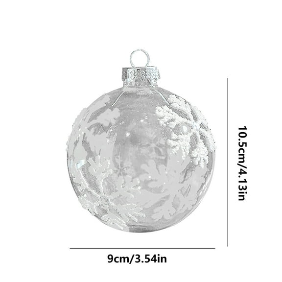 OAVQHLG3B Glass Transparent Christmas Globle Studded Sequin Decorative Globle Hanging Globle Christmas Tree Pendant Christmas Decoration Hanging Ornament