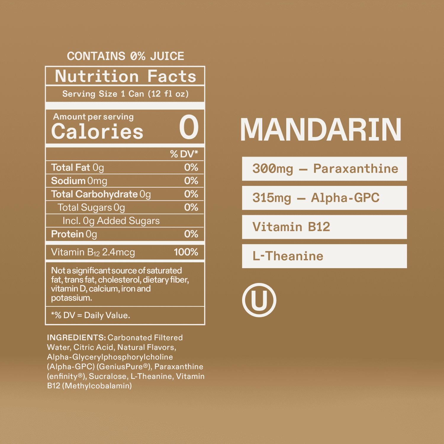 UPDATE Zero Sugar Energy Drink, Mandarin, 12 fl oz Can, 12 Pack