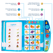 Xueyu Interactive Alphabet Sound Book for Toddlers, 10 Pages Learning Letters, Animals, Fruits and More, Educational Toy for Cognitive and Language Development