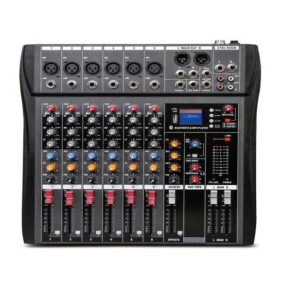 6/8/12 Channels Professional Studio Mixer bluetooth USB DJ Sound Mixing Console 48V Phantom Powers Monitor Amplifier