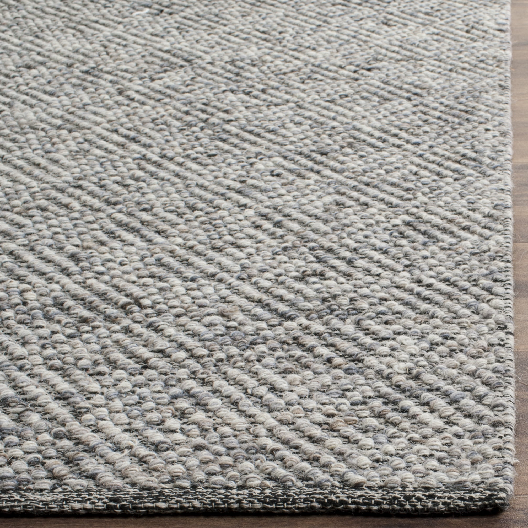 SAFAVIEH Natura Eanna Geometric Wool Area Rug, Camel/Grey, 9' x 12'