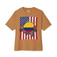 thumbnail image 3 of Colombia Flag + USA Flag Pride T-shirt | Colombian + American Flag Rip 4th Of July | Funny Viral Latino Tees | Unisex - 4 Colors, 3 of 8