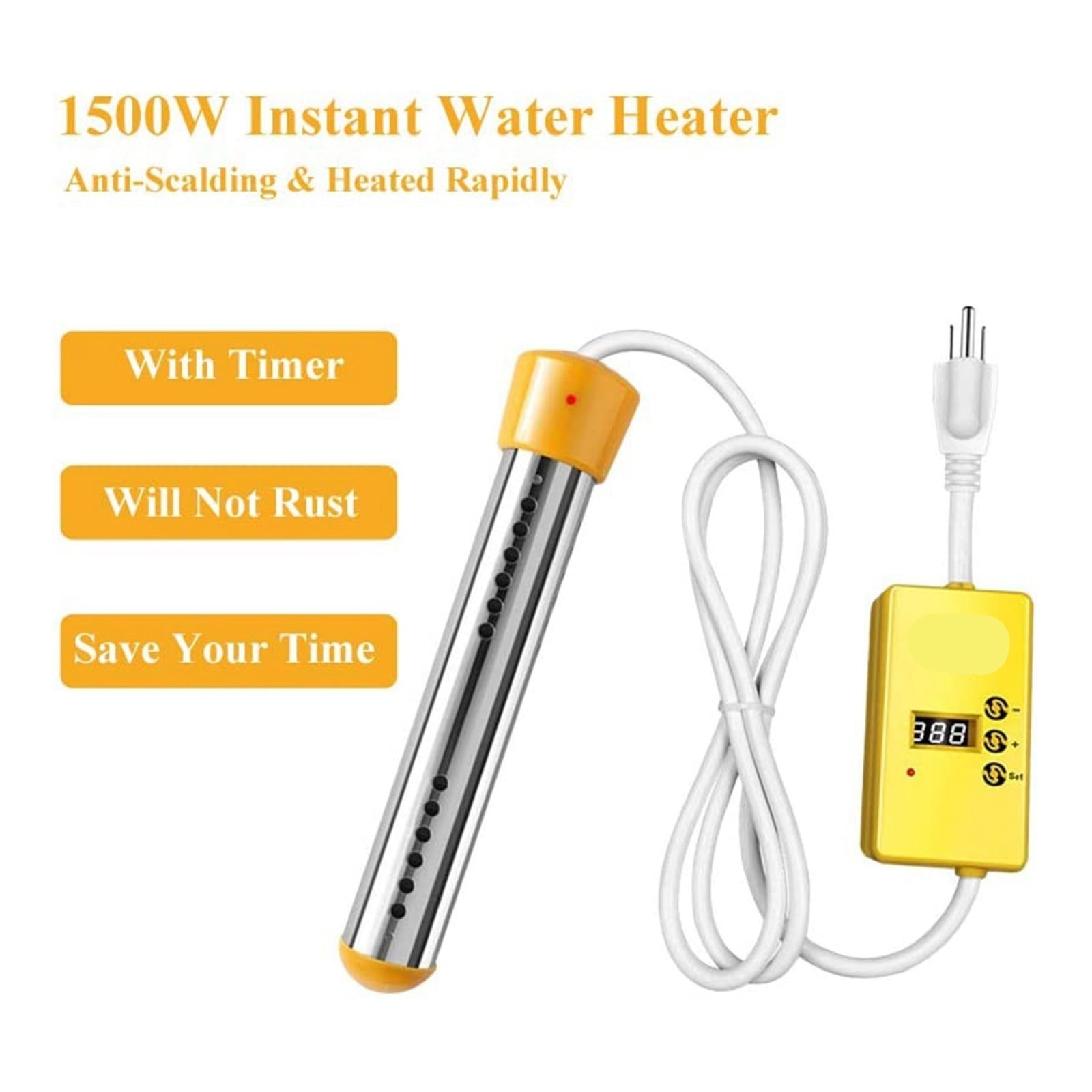 Black Electric Heater Boiler Water Heating Elements Portable Immersion Swimming Pool ,Safety Design