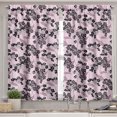 thumbnail image 2 of Ambesonne Flower Valance & Curtain, Abstract Forget Me Not, 55"x30", Pale Pink Black Taupe, 2 of 7