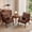 Reddish Brown, variant on Ebello Mid-Century Modern PU Leather Accent Chair, Wood Frame Armchair with Removable Thick Padded Cushions for Living Room, Bedroom, Reception, Reddish Brown
