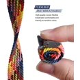 thumbnail image 2 of Boucle Solo Tressée Réglable avec Boucle Compatible avec Bracelet Apple Watch pour Hommes et Femmes, Bracelet Doux en Nylon Extensible Élastique pour iWatch Series SE 6 5 4 3 2 1 (Coloré, 38/40mm), 2 of 5