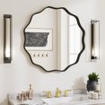 thumbnail image 3 of Easy4Home 24" Wavy Round Decorative Mirror With Deep Frame, Black, 3 of 5
